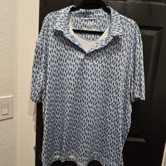 BURLEBO Other - BURLEBO Sky and White Textured Polo